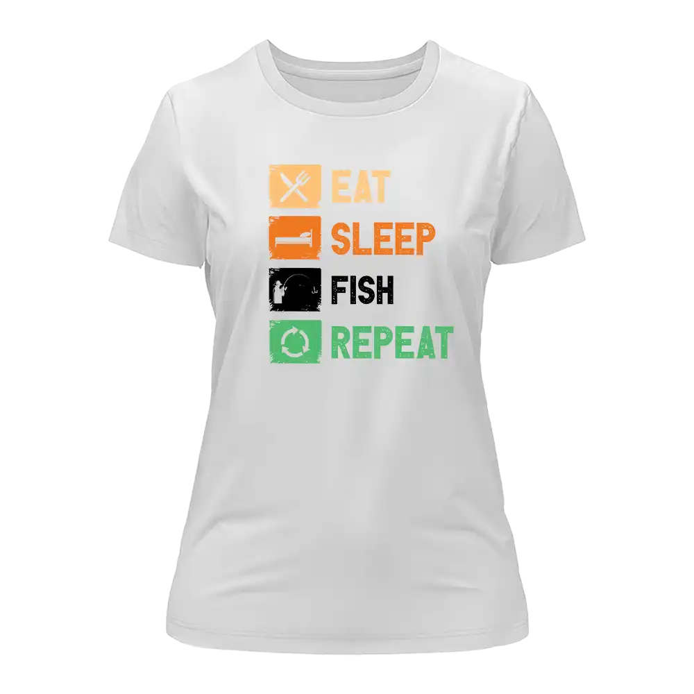 Eat Sleep Fishing Repeat T-Shirt for Women