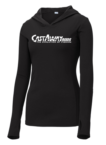 Sport-Tek ® Ladies PosiCharge ® Competitor ™ Black Women's Hooded Pullover