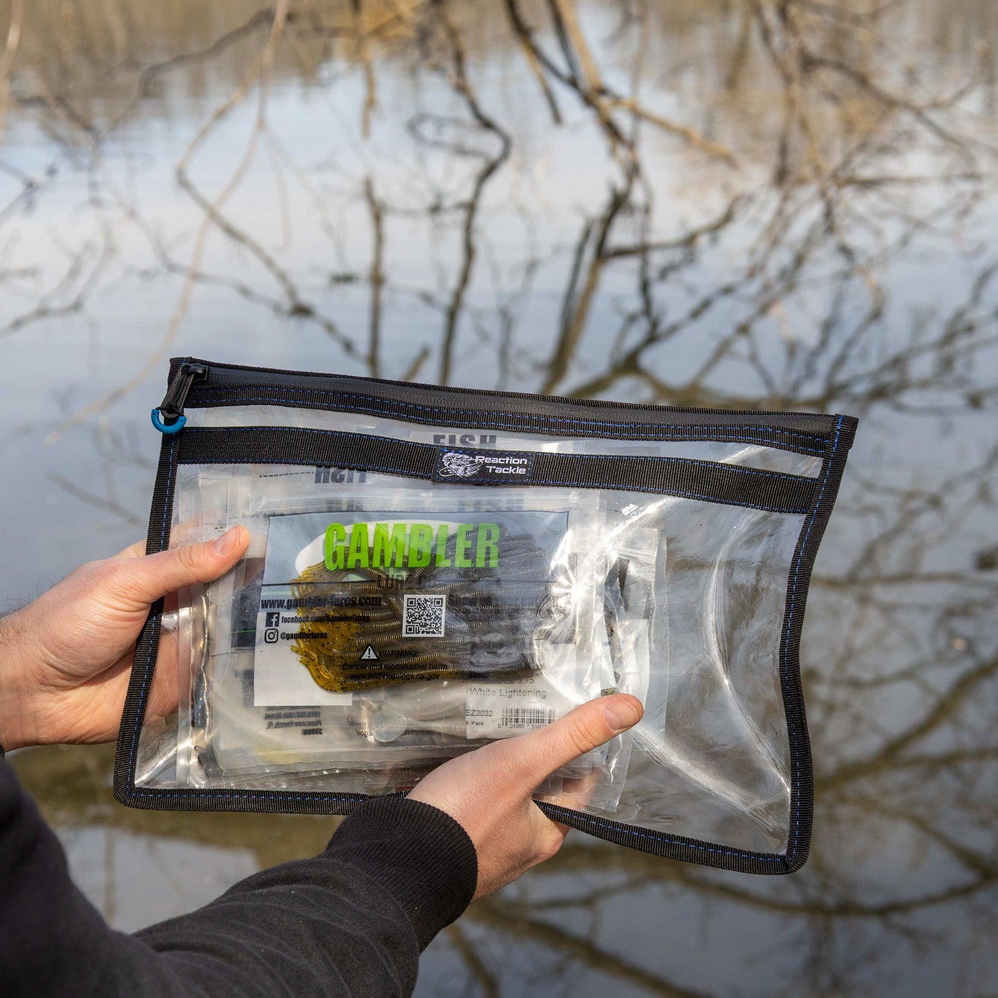 Reaction Tackle Clear Storage Bag Tackle Pak - Water-Resistant Plastic Storage - New
