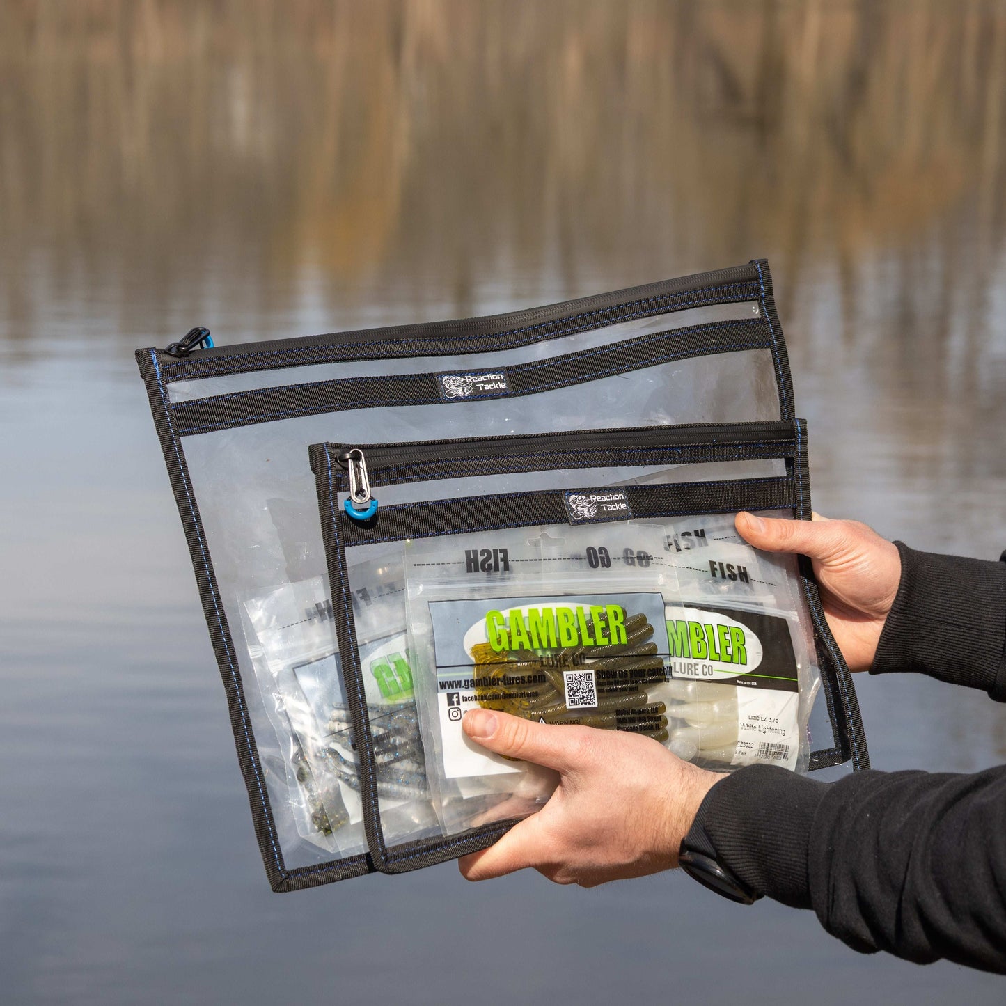 Reaction Tackle Clear Storage Bag Tackle Pak - Water-Resistant Plastic Storage - New