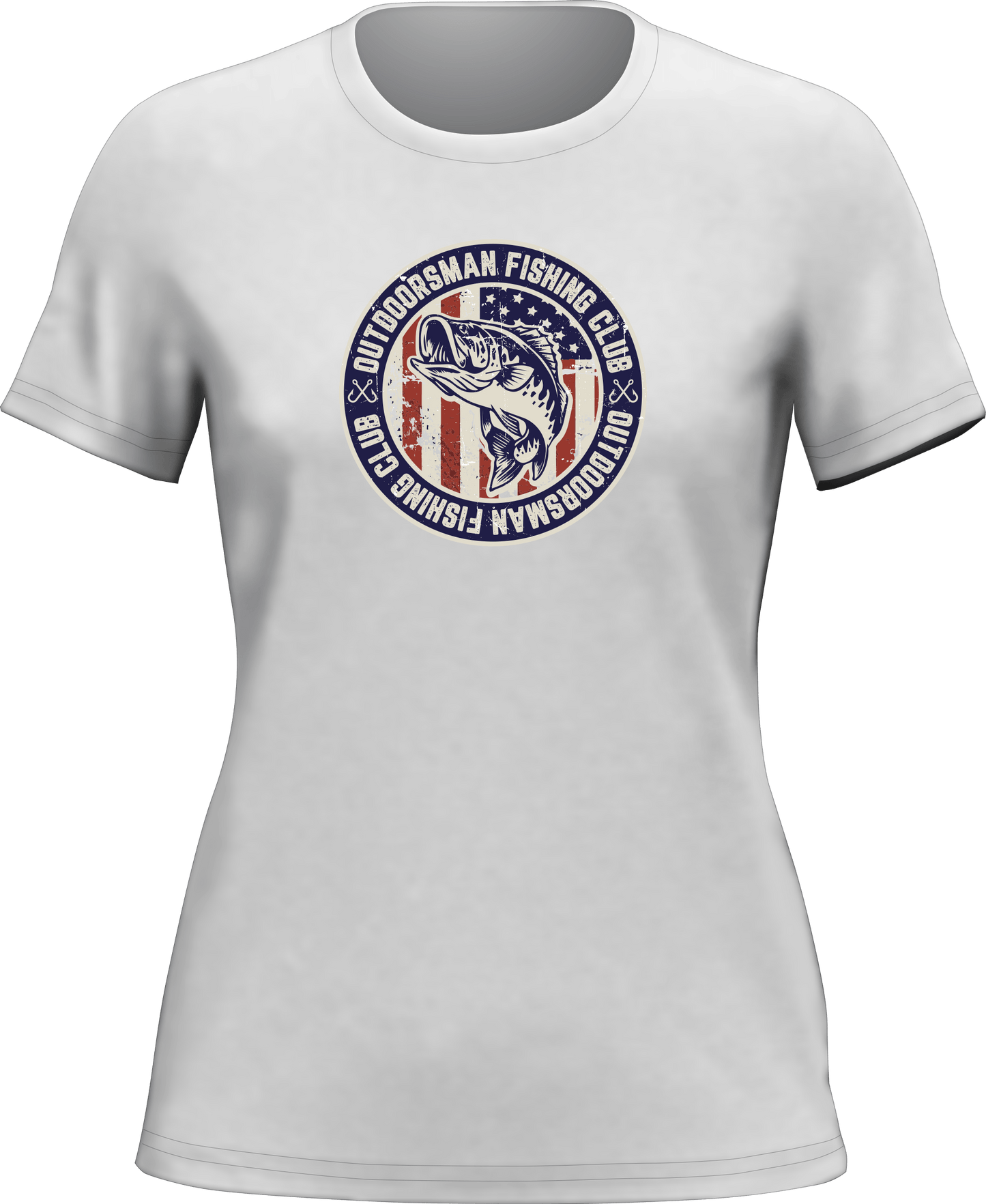 Outdoorsman Fishing Club Patriotic T-Shirt for Women