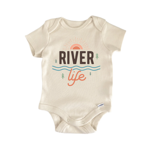 River Boat Lake Life -  Baby Boy Girl Clothes Infant Bodysuit Funny Cute Newborn