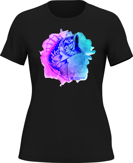Watercolor Fishing T-Shirt for Women