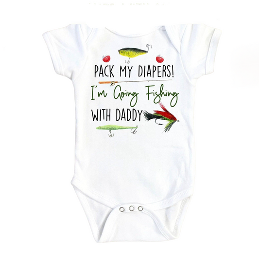 Fishing Diapers - Baby Boy Girl Clothes Infant Bodysuit Funny Cute Newborn