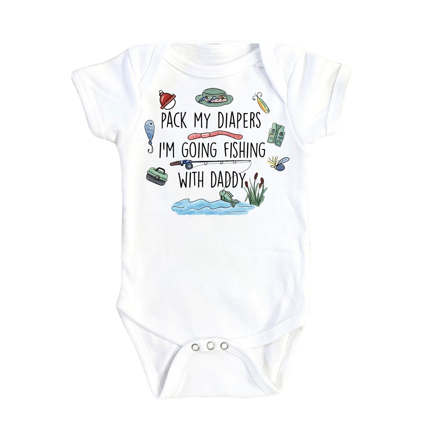 Fishing Diapers 2 - Baby Boy Girl Clothes Infant Bodysuit Funny Cute Newborn