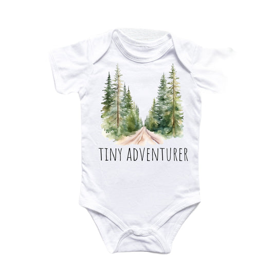 Tiny Adventure Trail Outdoors - Baby Boy Girl Clothes Infant Bodysuit Funny Cute Newborn